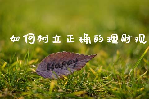 如何树立正确的理财观_https://wap.kuaijiepai.net_财务风控_第1张