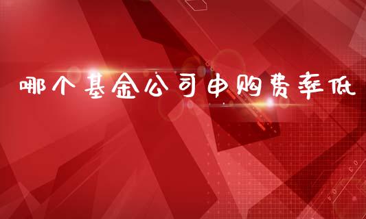 哪个基金公司申购费率低_https://wap.kuaijiepai.net_外汇交易_第1张