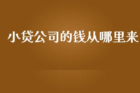 小贷公司的钱从哪里来_https://wap.kuaijiepai.net_财务咨询_第1张