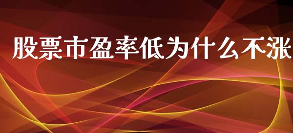 股票市盈率低为什么不涨_https://wap.kuaijiepai.net_外汇交易_第1张