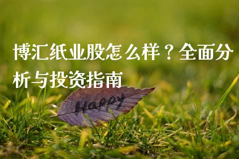 博汇纸业股怎么样？全面分析与投资指南_https://wap.kuaijiepai.net_财务风控_第1张