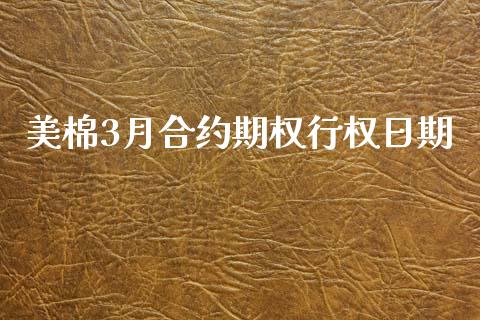 美棉3月合约期权行权日期_https://wap.kuaijiepai.net_财务咨询_第1张
