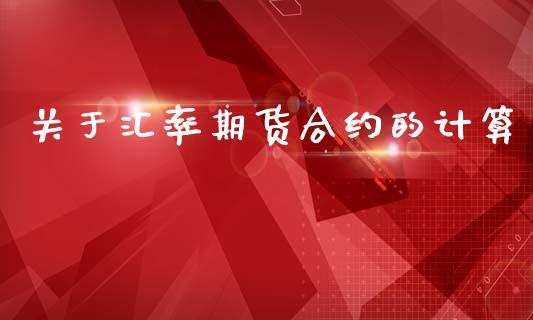 关于汇率期货合约的计算_https://wap.kuaijiepai.net_外汇交易_第1张