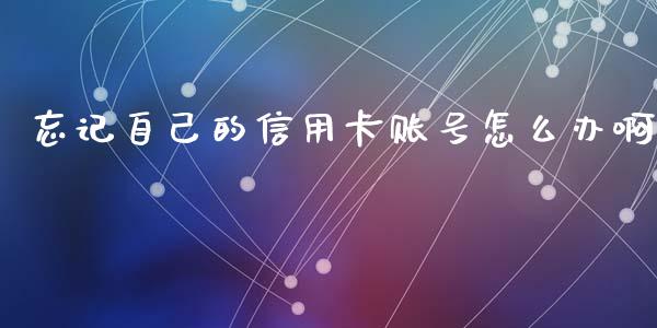 忘记自己的信用卡账号怎么办啊_https://wap.kuaijiepai.net_外汇交易_第1张