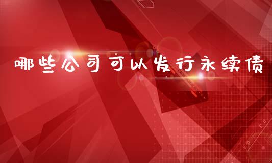 哪些公司可以发行永续债_https://wap.kuaijiepai.net_外汇交易_第1张