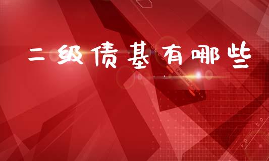 二级债基有哪些_https://wap.kuaijiepai.net_财务风控_第1张