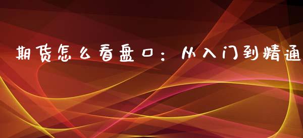 期货怎么看盘口：从入门到精通_https://wap.kuaijiepai.net_外汇交易_第1张