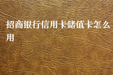 招商银行信用卡储值卡怎么用_https://wap.kuaijiepai.net_外汇交易_第1张