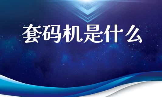 套码机是什么_https://wap.kuaijiepai.net_外汇交易_第1张