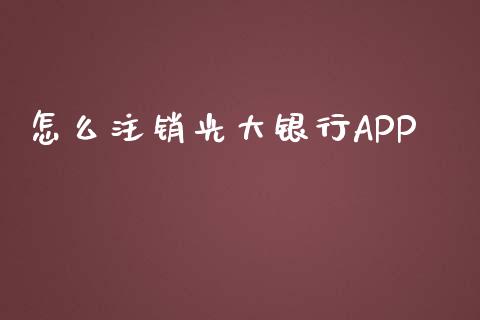 怎么注销光大银行APP_https://wap.kuaijiepai.net_金融科技_第1张