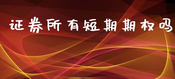 证券所有短期期权吗_https://wap.kuaijiepai.net_财务风控_第1张