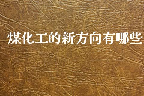 煤化工的新方向有哪些_https://wap.kuaijiepai.net_外汇交易_第1张