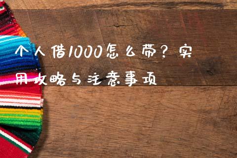 个人借1000怎么带？实用攻略与注意事项_https://wap.kuaijiepai.net_财务风控_第1张