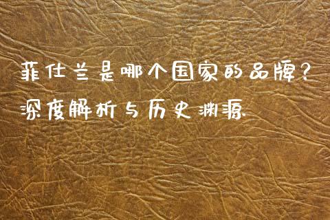 菲仕兰是哪个国家的品牌？深度解析与历史渊源_https://wap.kuaijiepai.net_财务咨询_第1张