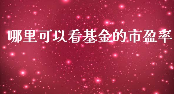 哪里可以看基金的市盈率_https://wap.kuaijiepai.net_财务咨询_第1张