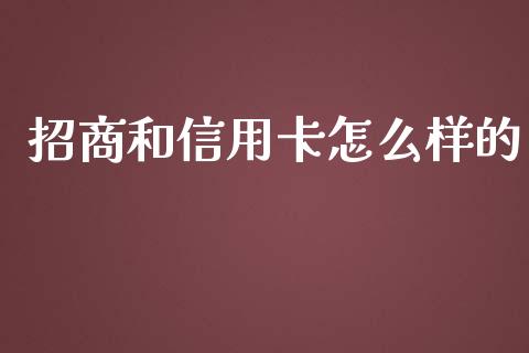 招商和信用卡怎么样的_https://wap.kuaijiepai.net_财务咨询_第1张