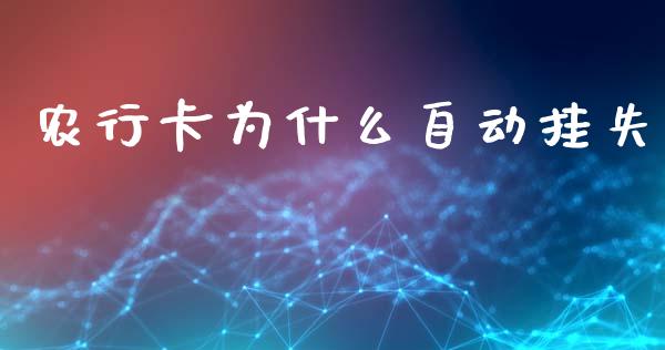 农行卡为什么自动挂失_https://wap.kuaijiepai.net_财务风控_第1张