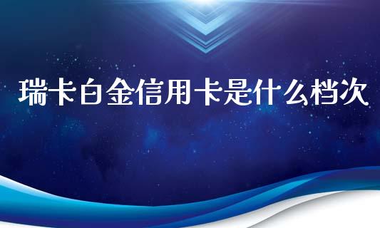 瑞卡白金信用卡是什么档次_https://wap.kuaijiepai.net_财务风控_第1张