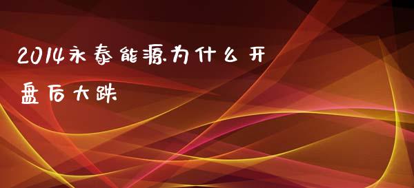 2014永泰能源为什么开盘后大跌_https://wap.kuaijiepai.net_外汇交易_第1张