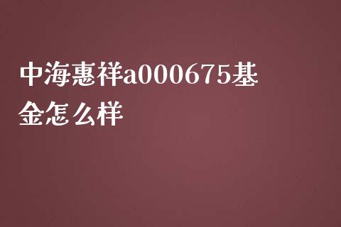 中海惠祥a000675基金怎么样_https://wap.kuaijiepai.net_财务咨询_第1张