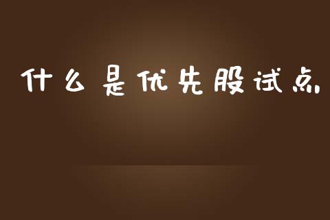 什么是优先股试点_https://wap.kuaijiepai.net_财务咨询_第1张