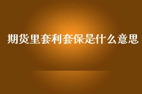 期货里套利套保是什么意思_https://wap.kuaijiepai.net_财务风控_第1张