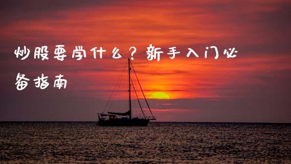 炒股要学什么？新手入门必备指南_https://wap.kuaijiepai.net_财务咨询_第1张