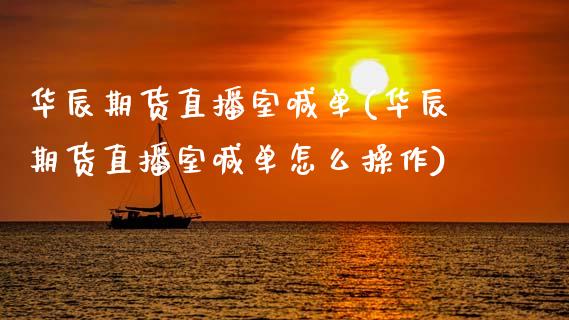 华辰期货直播室喊单(华辰期货直播室喊单怎么操作)_https://wap.kuaijiepai.net_财务咨询_第1张