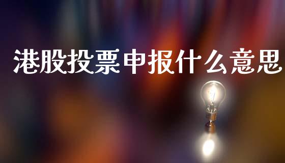 港股投票申报什么意思_https://wap.kuaijiepai.net_财务风控_第1张