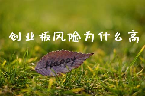 创业板风险为什么高_https://wap.kuaijiepai.net_财务风控_第1张