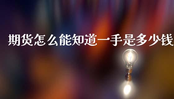 期货怎么能知道一手是多少钱_https://wap.kuaijiepai.net_金融科技_第1张