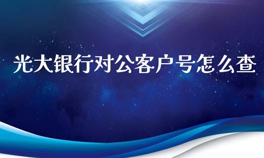 光大银行对公客户号怎么查_https://wap.kuaijiepai.net_外汇交易_第1张