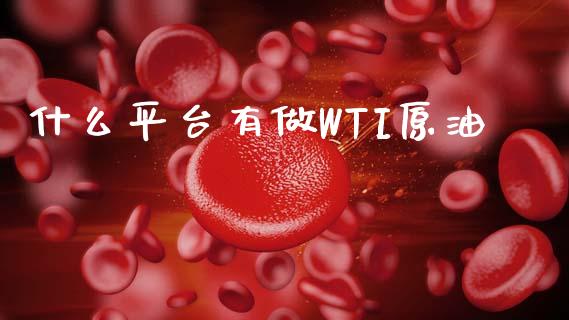 什么平台有做WTI原油_https://wap.kuaijiepai.net_财务风控_第1张