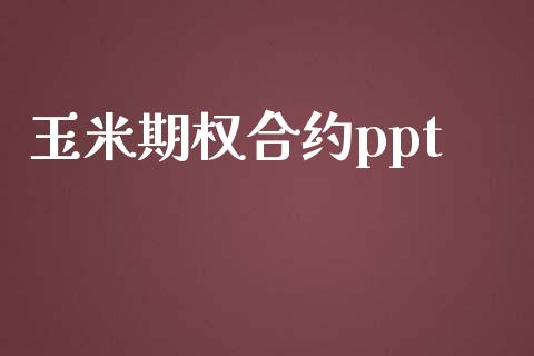 玉米期权合约ppt_https://wap.kuaijiepai.net_财务咨询_第1张