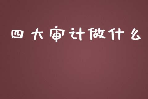 四大审计做什么_https://wap.kuaijiepai.net_金融科技_第1张