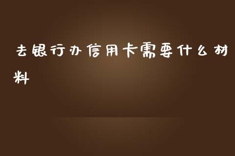 去银行办信用卡需要什么材料_https://wap.kuaijiepai.net_外汇交易_第1张