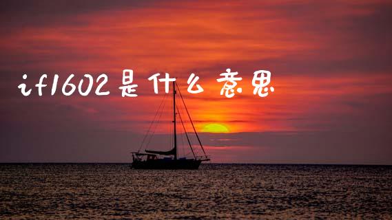 if1602是什么意思_https://wap.kuaijiepai.net_外汇交易_第1张