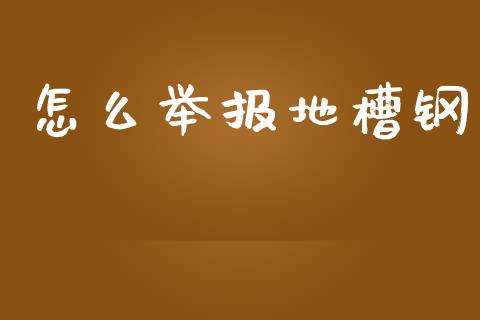 怎么举报地槽钢_https://wap.kuaijiepai.net_财务咨询_第1张