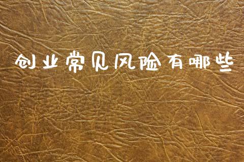 创业常见风险有哪些_https://wap.kuaijiepai.net_财务风控_第1张