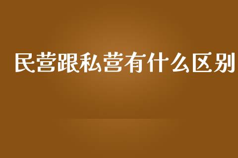 民营跟私营有什么区别_https://wap.kuaijiepai.net_财务咨询_第1张