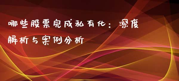 哪些股票完成私有化：深度解析与案例分析_https://wap.kuaijiepai.net_财务咨询_第1张