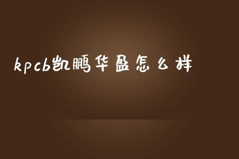 kpcb凯鹏华盈怎么样_https://wap.kuaijiepai.net_财务咨询_第1张
