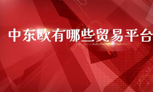 中东欧有哪些贸易平台_https://wap.kuaijiepai.net_外汇交易_第1张