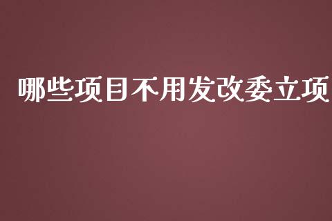 哪些项目不用发改委立项_https://wap.kuaijiepai.net_财务风控_第1张