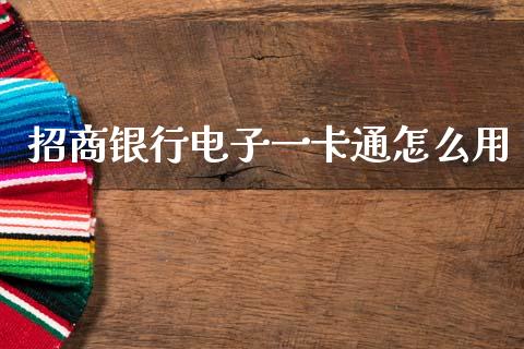 招商银行电子一卡通怎么用_https://wap.kuaijiepai.net_财务风控_第1张
