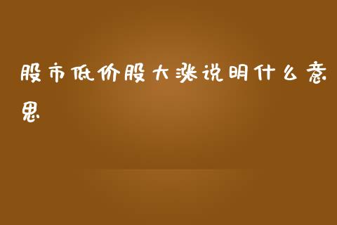 股市低价股大涨说明什么意思_https://wap.kuaijiepai.net_财务咨询_第1张