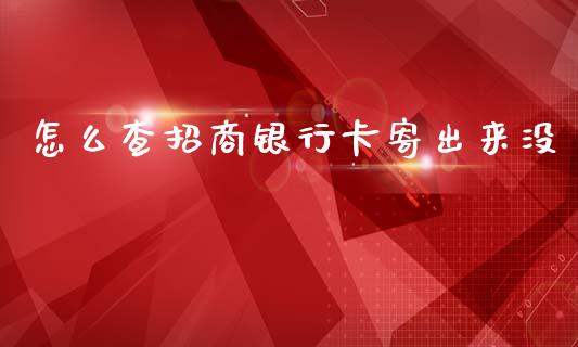 怎么查招商银行卡寄出来没_https://wap.kuaijiepai.net_财务风控_第1张