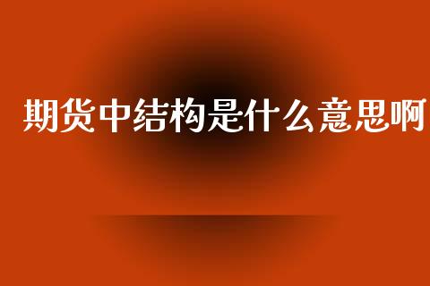 期货中结构是什么意思啊_https://wap.kuaijiepai.net_金融科技_第1张