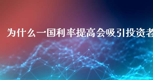 为什么一国利率提高会吸引投资者_https://wap.kuaijiepai.net_金融科技_第1张