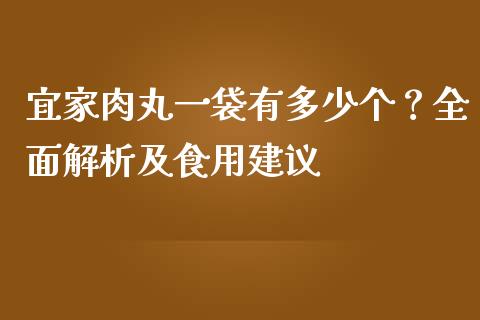 宜家肉丸一袋有多少个？全面解析及食用建议_https://wap.kuaijiepai.net_财务咨询_第1张